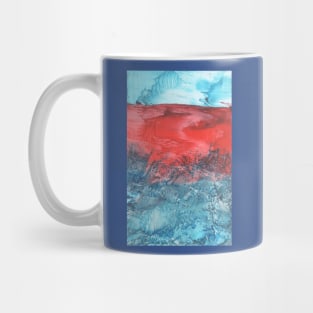 Abstract seascape, nature. Encaustic wax art. Painting drawing Mug